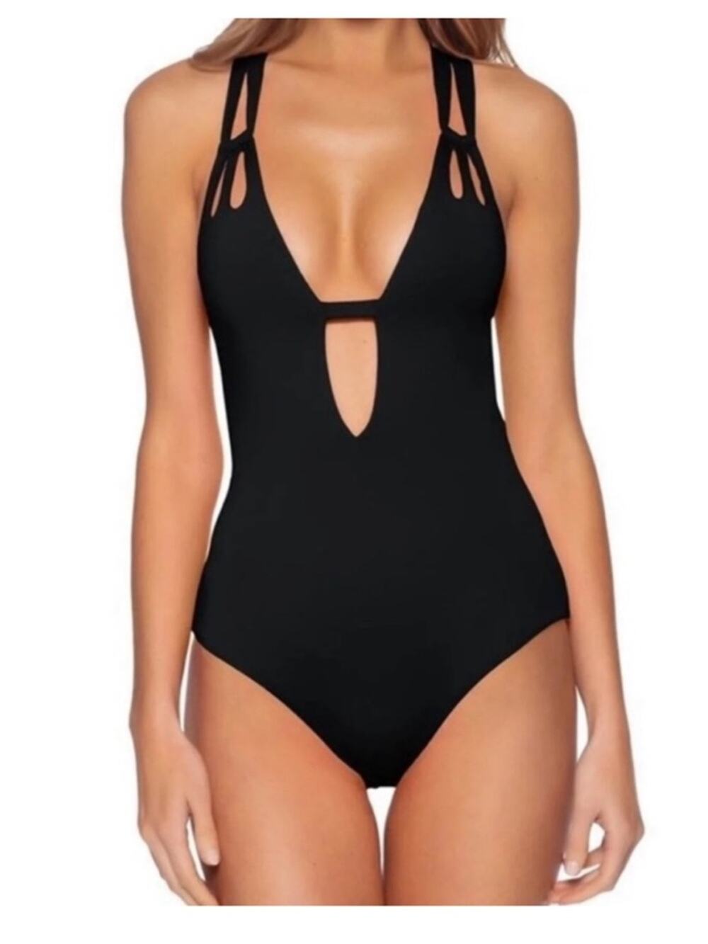 BECCA Black One Piece
Swimsuit Nwot Size M $128